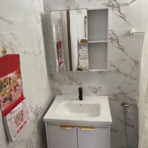 Toilet Mirror and Sink Cabinets Installation