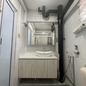 Toilet Mirror and Sink Cabinets Installation